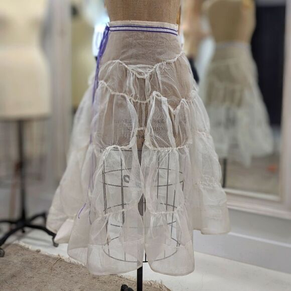 Marchen Silk Tulle Midi Skirt - Picture 5 of 10